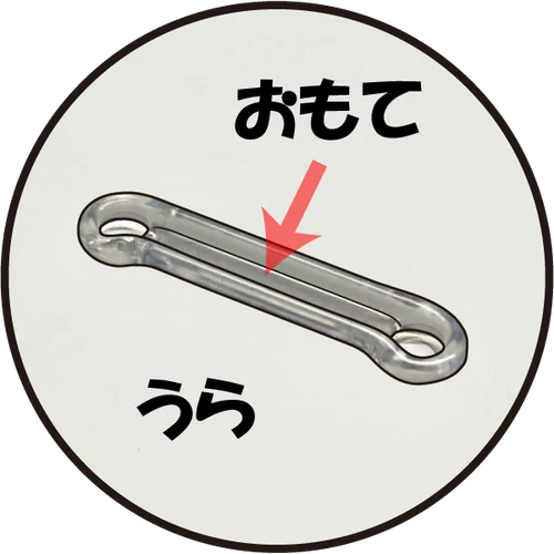 ルーポンのおもてとうらの見分け方。膨らんでいる側がおもて